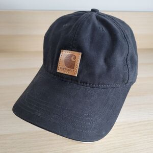 Carhartt Hat Strap Back Cap Black Adjustable Detroit Baseball Style Logo Patch